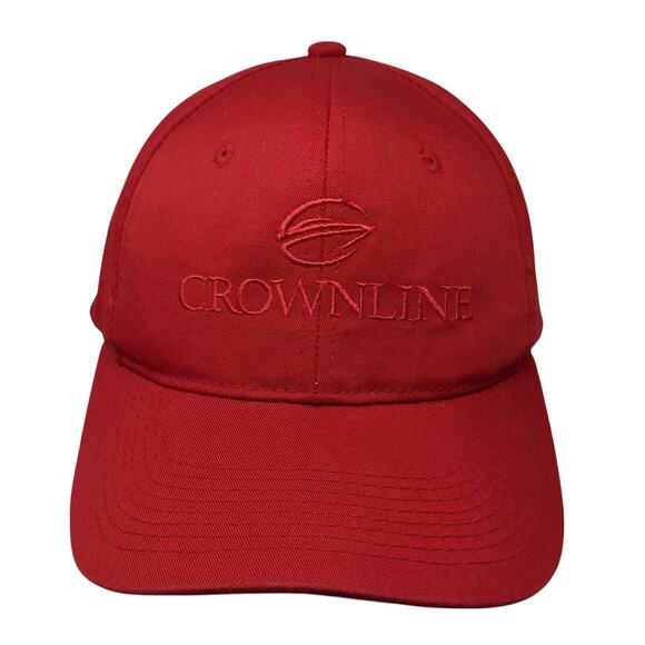 Crownline Snapback Cap Red One Size Adjustable Embroidered 6 Panel Headmaster - Picture 1 of 9